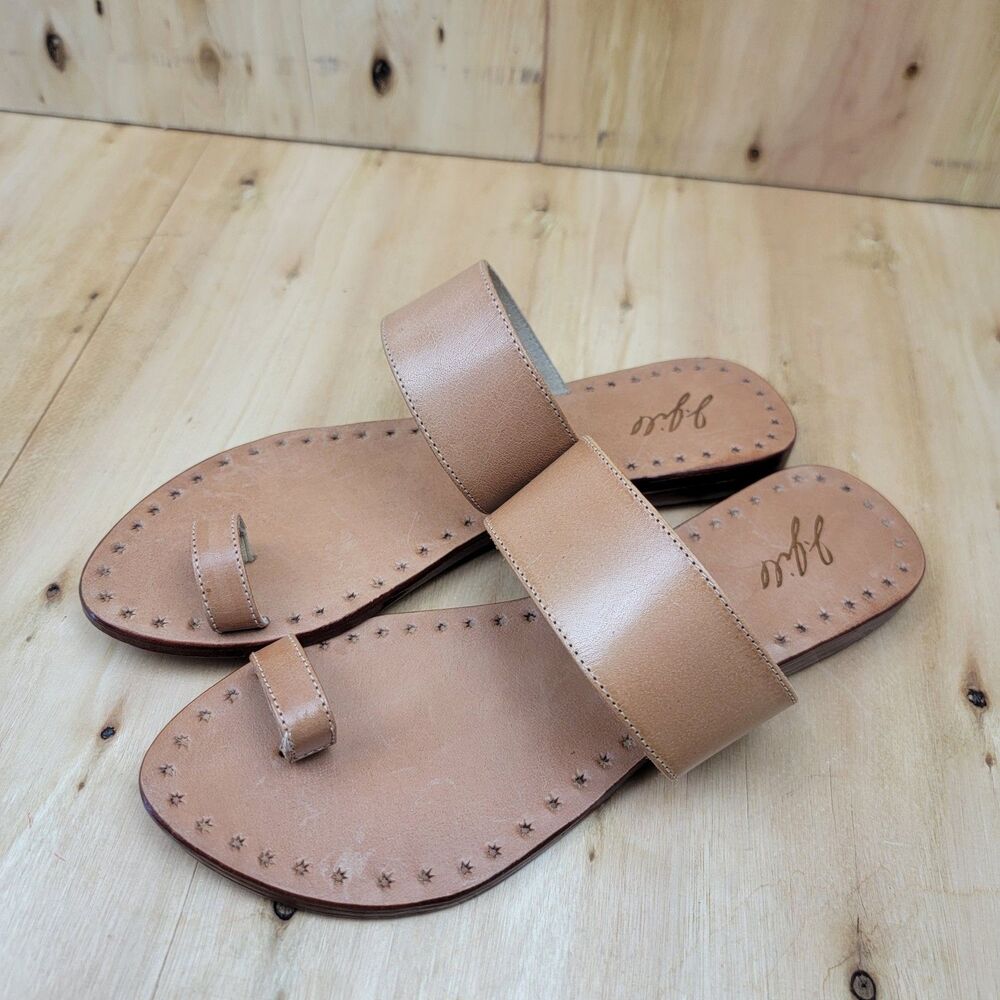 J Jill Mischa Brown Leather Sandals Flats Women's Size 10